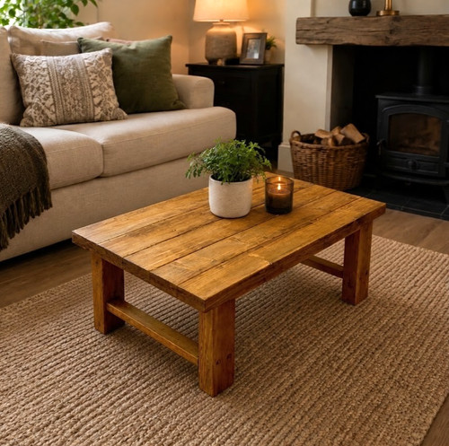 Chunky solid wood coffee table - solid,