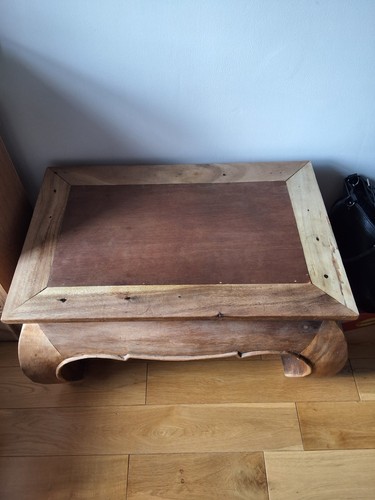 Solid oak coffee table - table, chunky