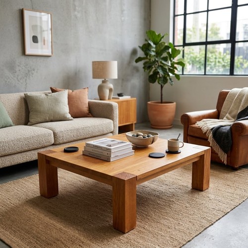 Large chunky solid oak - solid, coffee